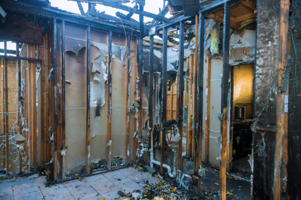 Professional Fire Damage Restoration technician working in Burlington, OH